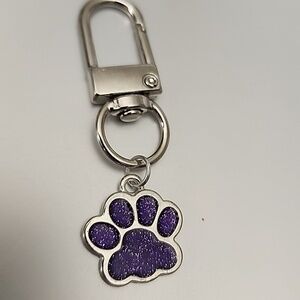 Sparkle Paw Print  ZIPPER Pull purse charm Or Charm bracelet Lobster claw